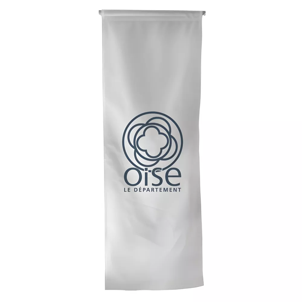 Oriflamme du Conseil Départemental de l'Oise en maille polyester Oriflamme du Conseil Départemental de l'Oise en maille polyester