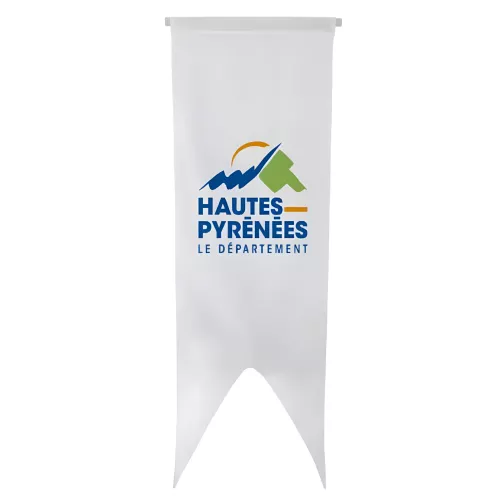 Oriflamme du Conseil Départemental des Hautes-Pyrénées verticale