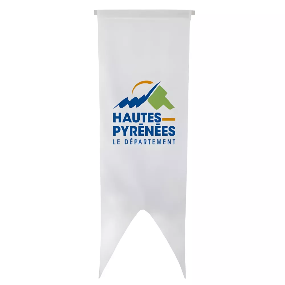 Oriflamme du Conseil Départemental des Hautes-Pyrénées verticale