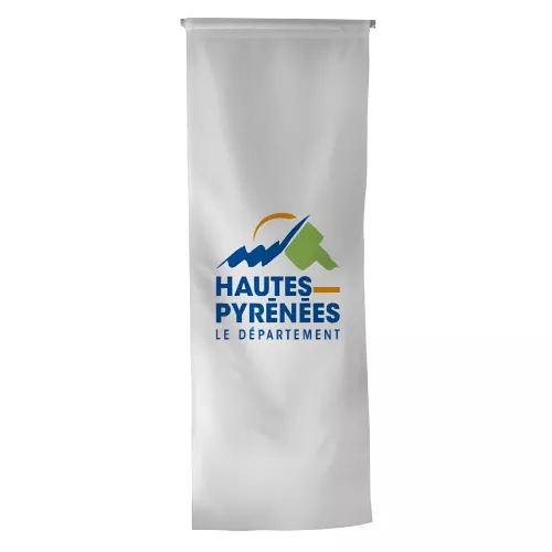 Oriflamme du Conseil Départemental des Hautes-Pyrénées verticale