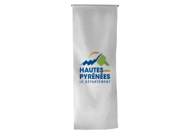 Oriflamme du Conseil Départemental des Hautes-Pyrénées verticale