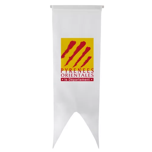 Oriflamme du Conseil Départemental des Pyrénées-Orientales en maille polyester