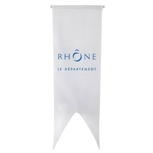 Oriflamme du Conseil Départemental du Rhône en maille polyester