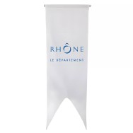 Oriflamme du Conseil Départemental du Rhône en maille polyester