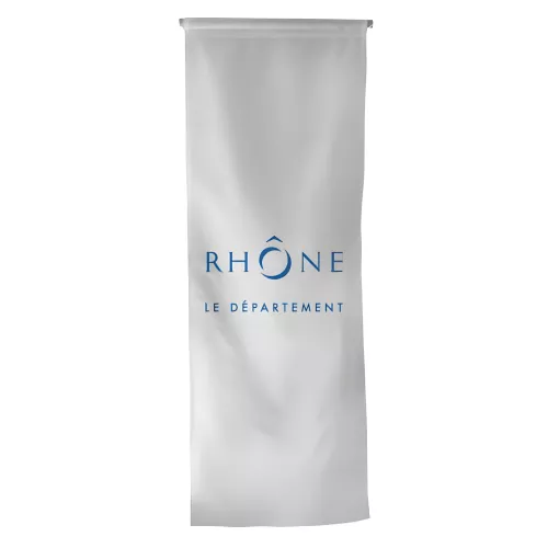 Oriflamme du Conseil Départemental du Rhône en maille polyester