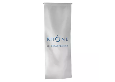 Oriflamme du Conseil Départemental du Rhône en maille polyester