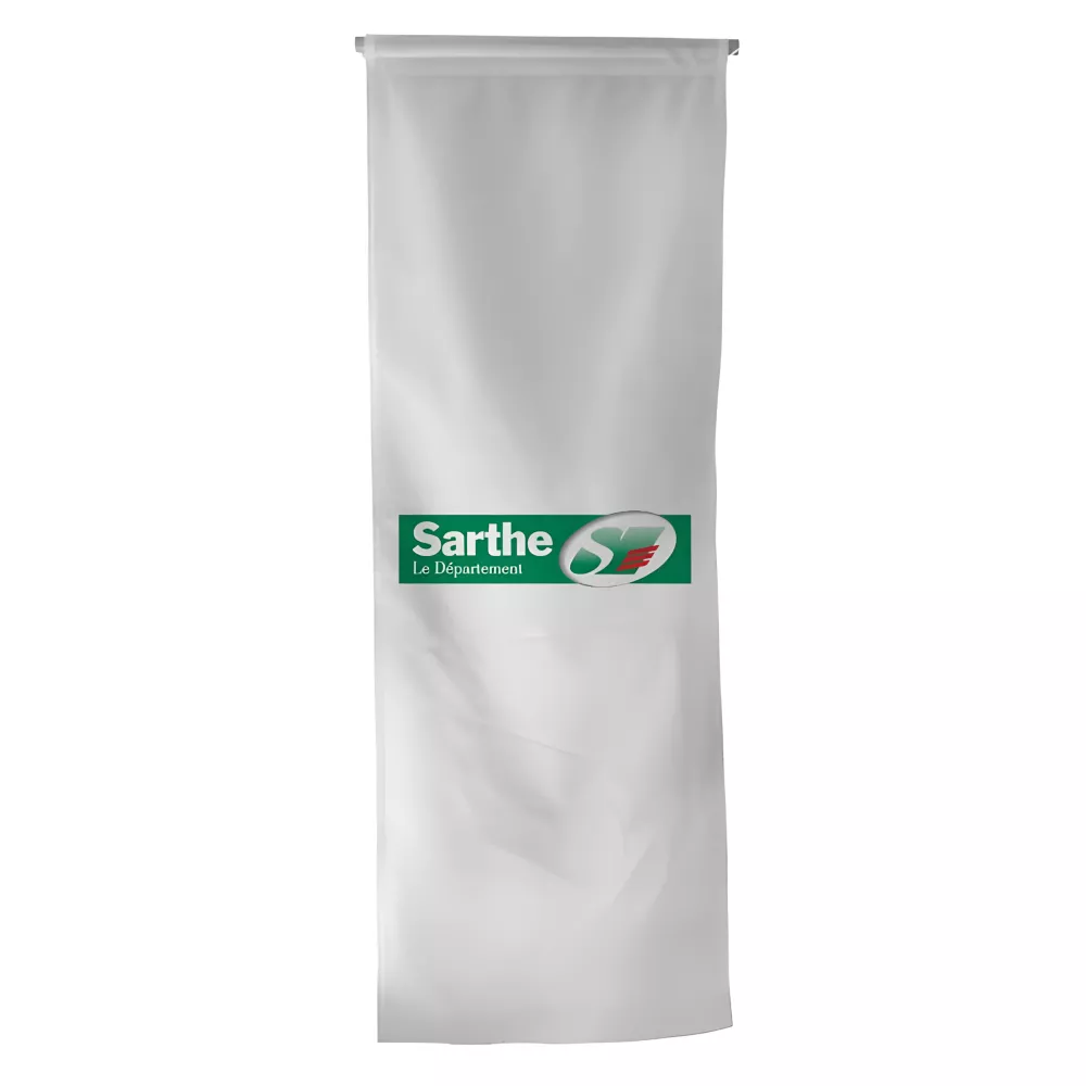 Oriflamme du Conseil Départemental de la Sarthe en maille polyester Oriflamme du Conseil Départemental de la Sarthe en maille polyester