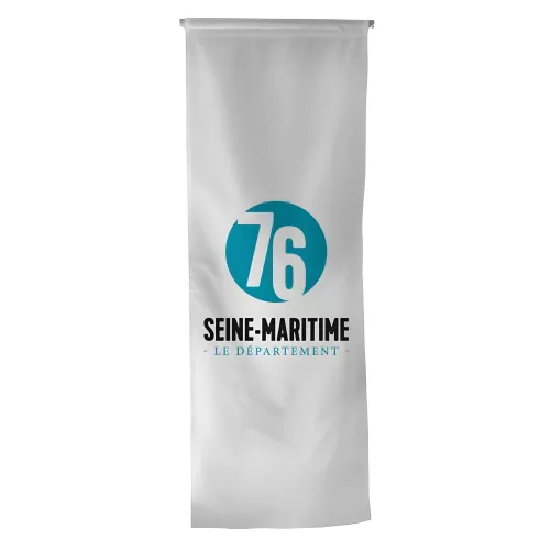 Oriflamme du Conseil Départemental de la Seine-Maritime en maille polyester Oriflamme du Conseil Départemental de la Seine-Maritime en maille polyester