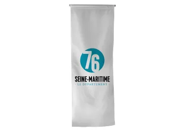 Oriflamme du Conseil Départemental de la Seine-Maritime en maille polyester