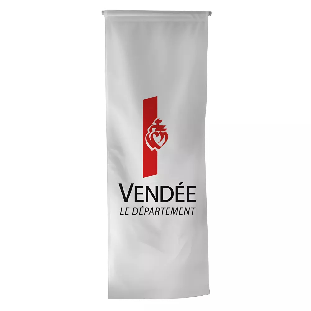 Oriflamme du Conseil Départemental de la Vendée en polyester Oriflamme du Conseil Départemental de la Vendée en polyester