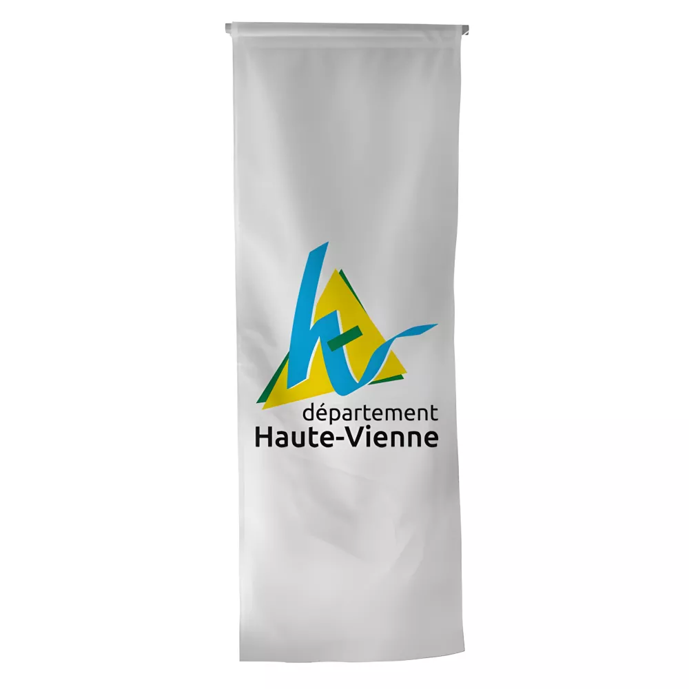 Oriflamme du Conseil Départemental de la Haute-Vienne en polyester Oriflamme du Conseil Départemental de la Haute-Vienne en polyester