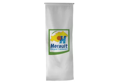 Oriflamme du Conseil Départemental de l'Hérault en polyester