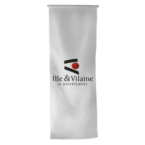 Oriflamme du Conseil Départemental d'Ille-et-Vilaine en maille polyester