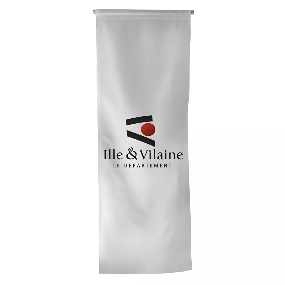 Oriflamme du Conseil Départemental d'Ille-et-Vilaine en maille polyester Oriflamme du Conseil Départemental d'Ille-et-Vilaine en maille polyester