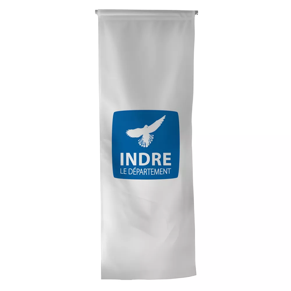 Oriflamme du Conseil Départemental de l'Indre en maille polyester