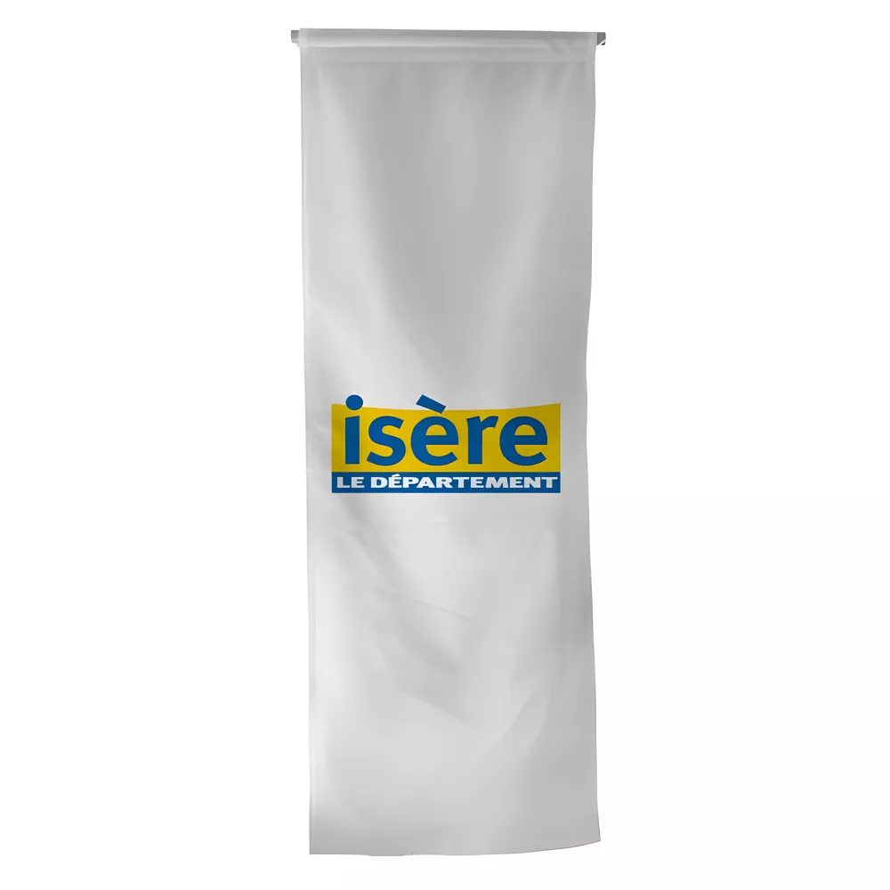 Oriflamme du Conseil Départemental de l'Isère en maille polyester Oriflamme du Conseil Départemental de l'Isère en maille polyester