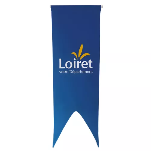 Oriflamme du Conseil Départemental du Loiret en maille polyester