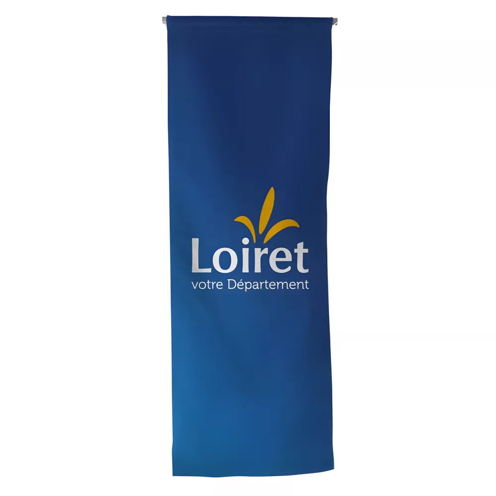 Oriflamme du Conseil Départemental du Loiret en maille polyester