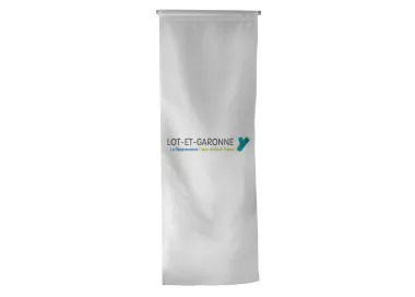 Oriflamme du Conseil Départemental du Lot-et-Garonne en maille polyester