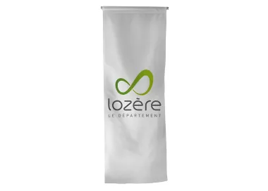 Oriflamme du Conseil Départemental de la Lozère en maille polyester