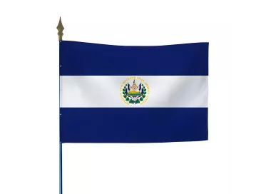 Drapeau Salvador en maille polyester sur hampe