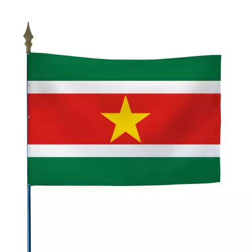 Drapeau Suriname en maille polyester avec hampe