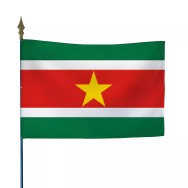 Drapeau Suriname en maille polyester avec hampe