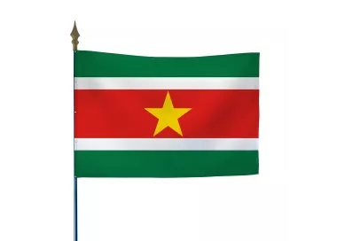 Drapeau Suriname en maille polyester avec hampe
