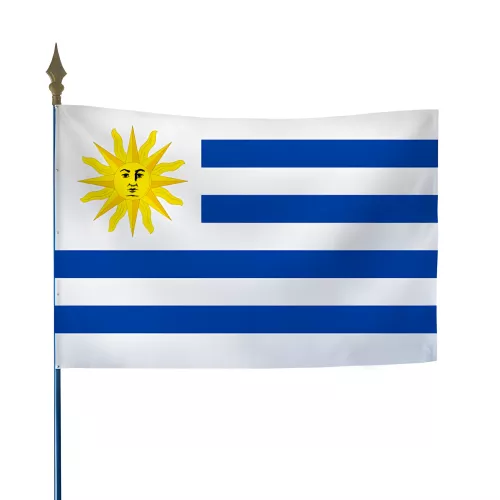 Drapeau Uruguay en maille polyester avec hampe
