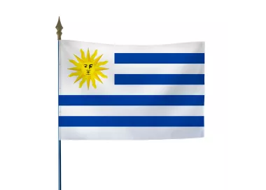 Drapeau Uruguay en maille polyester avec hampe