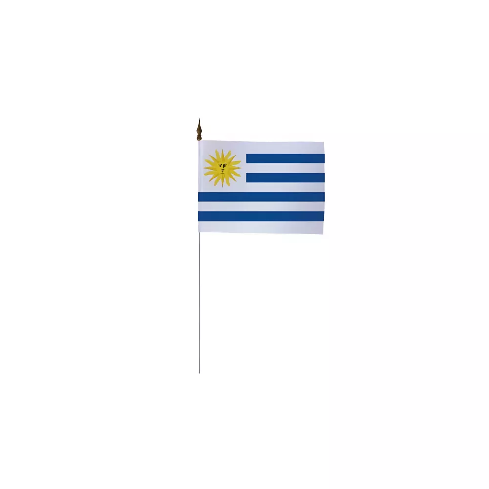 Drapeau de table Uruguay avec tige métal