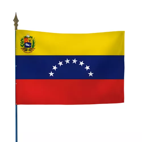 Drapeau Vénézuela textile vertical avec hampe