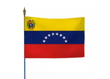 Drapeau Vénézuela textile vertical avec hampe