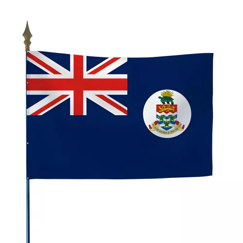 Drapeau Îles Caïman en maille polyester sur hampe