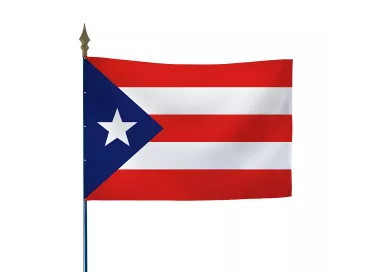 Drapeau Porto Rico en maille polyester sur hampe