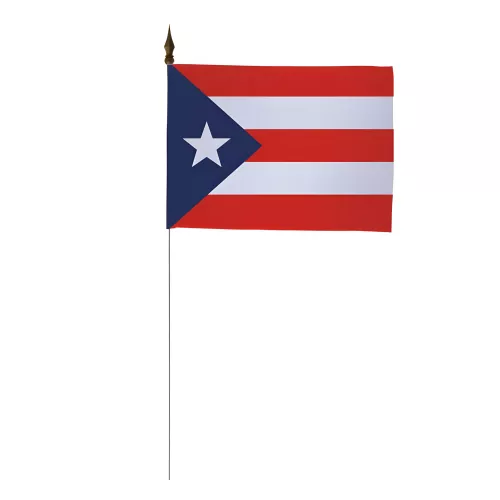 Drapeau de table Porto Rico 10 x 15 cm maille polyester