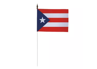 Drapeau de table Porto Rico 10 x 15 cm maille polyester