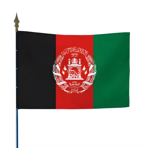 Drapeau Afghanistan en maille polyester avec hampe