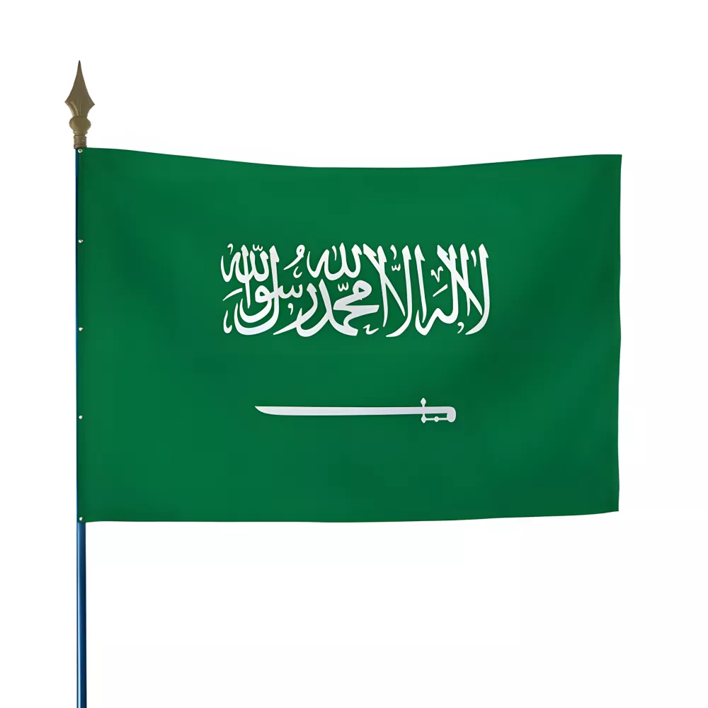 Drapeau Arabie Saoudite en maille polyester Drapeau Arabie Saoudite en maille polyester