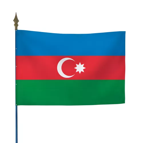 Drapeau Azerbaïdjan en maille polyester avec hampe