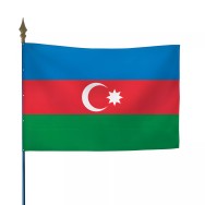 Drapeau Azerbaïdjan en maille polyester avec hampe