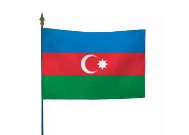 Drapeau Azerbaïdjan en maille polyester avec hampe