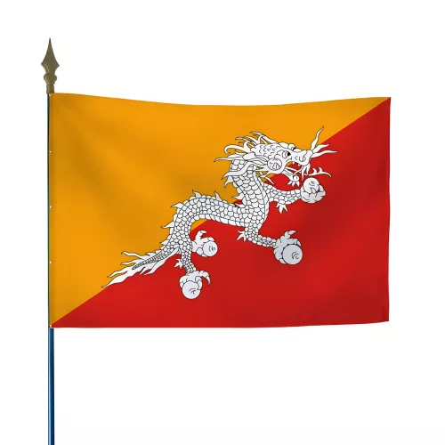 Drapeau Bhoutan en maille polyester 115 g/m²