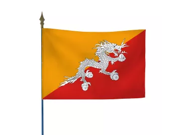 Drapeau Bhoutan en maille polyester 115 g/m²