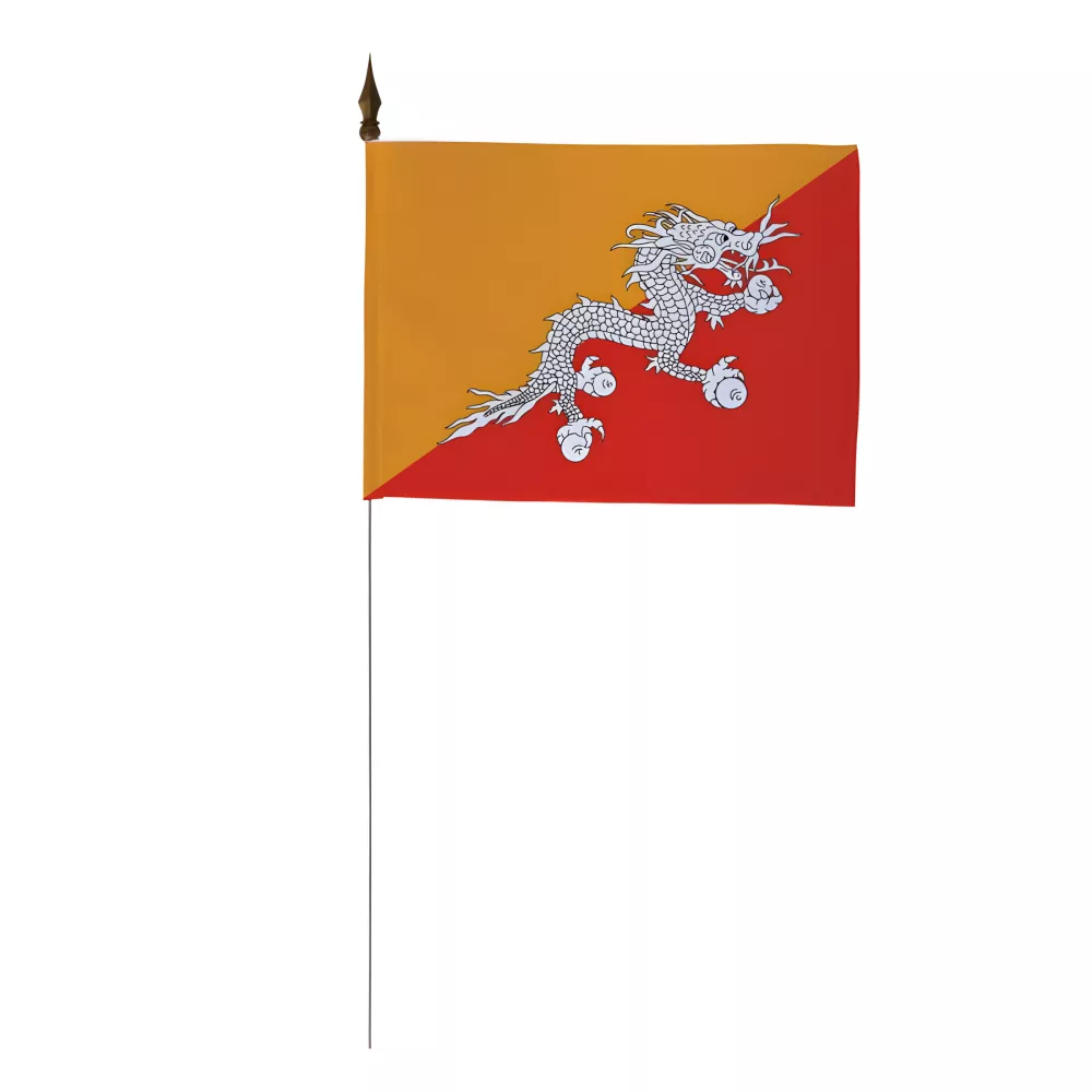 Drapeau de table Bhoutan 10 x 15 cm polyester Drapeau de table Bhoutan 10 x 15 cm polyester