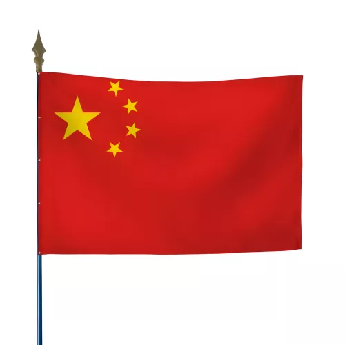 Drapeau Chine en polyester ignifugé sur hampe