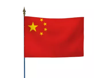 Drapeau Chine en polyester ignifugé sur hampe