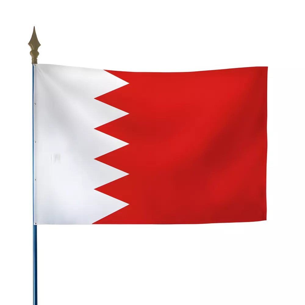 Drapeau Bahreïn en maille polyester avec hampe Drapeau Bahreïn en maille polyester avec hampe