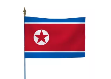 Drapeau Corée du Nord sur hampe polyester