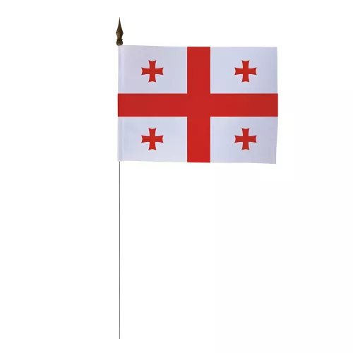 Drapeau de table Géorgie avec tige métallique